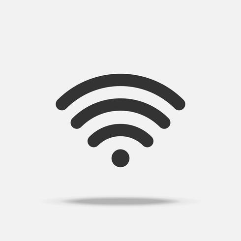 Wifi internet flat icon with shadow vector