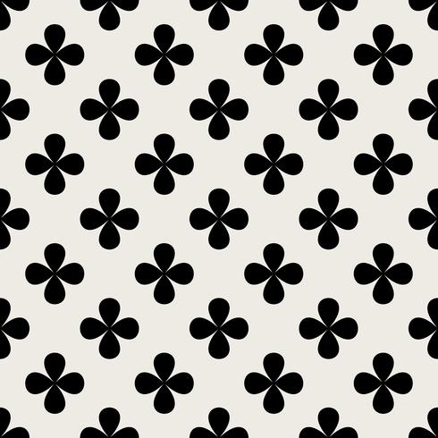 Seamless pattern background. Abstract and Classical concept. Geometric creative design stylish theme. Illustration vector. Black and white color. Clover leaf shape vector