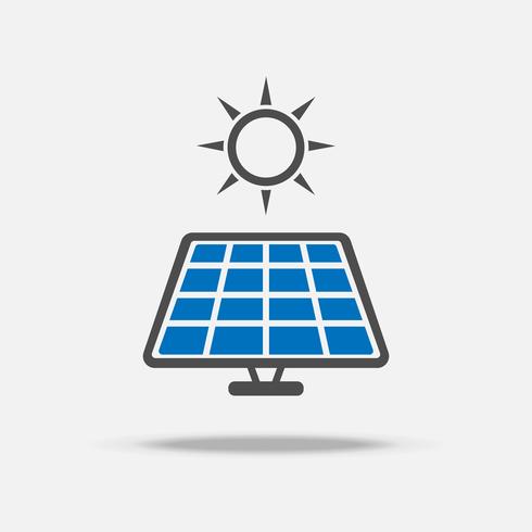 Solar cell logo and icon. Power and Energy saving concept. Illustration vector collection set. Sign and Symbol theme.