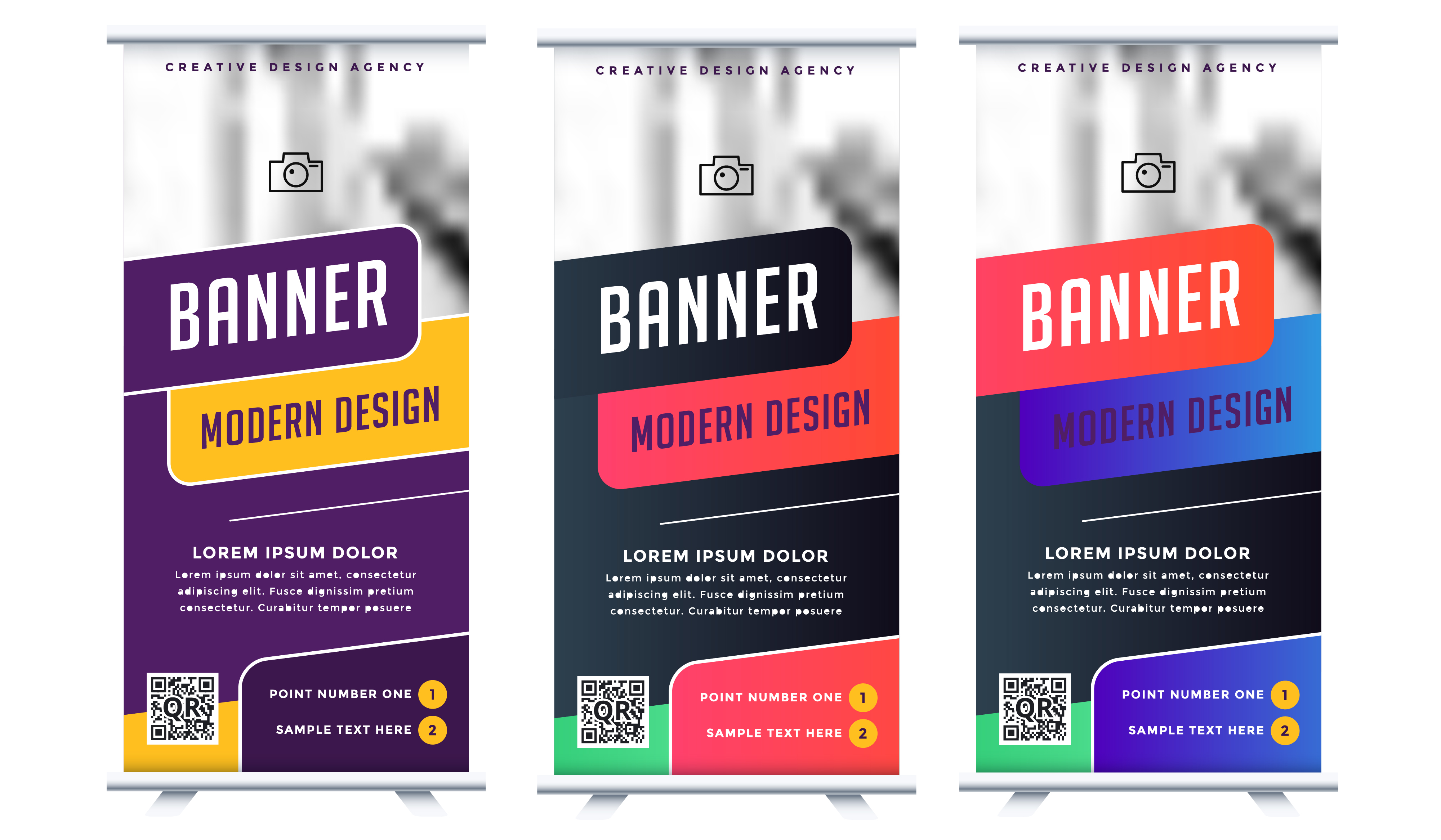  Roll up banner design vector Download Free Vectors 