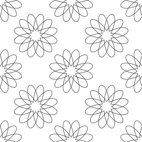 Seamless pattern background. Modern abstract and Classical antique concept. Geometric creative design stylish theme. Illustration vector. Black and white color. Floral and Flower shape vector