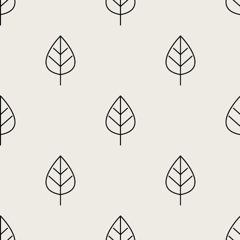 Seamless pattern background. Abstract and Classical concept. Geometric creative design stylish theme. Illustration vector. Black and white color. Leaf shape for Nature and Environment day vector