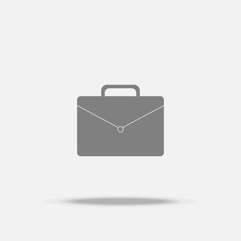 Business bag flat icon with shadow vector