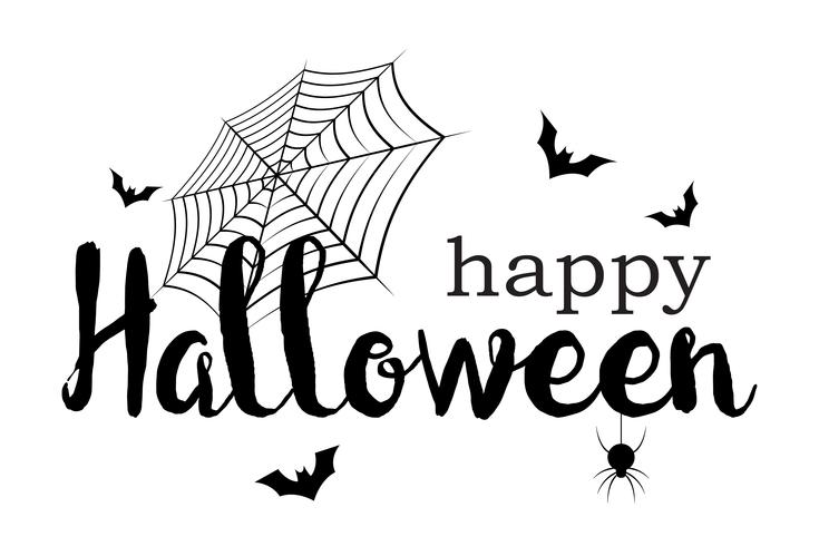 Happy Halloween banner. Invitation letter and Message concept. Holiday and Ghost theme. Vector illustration.