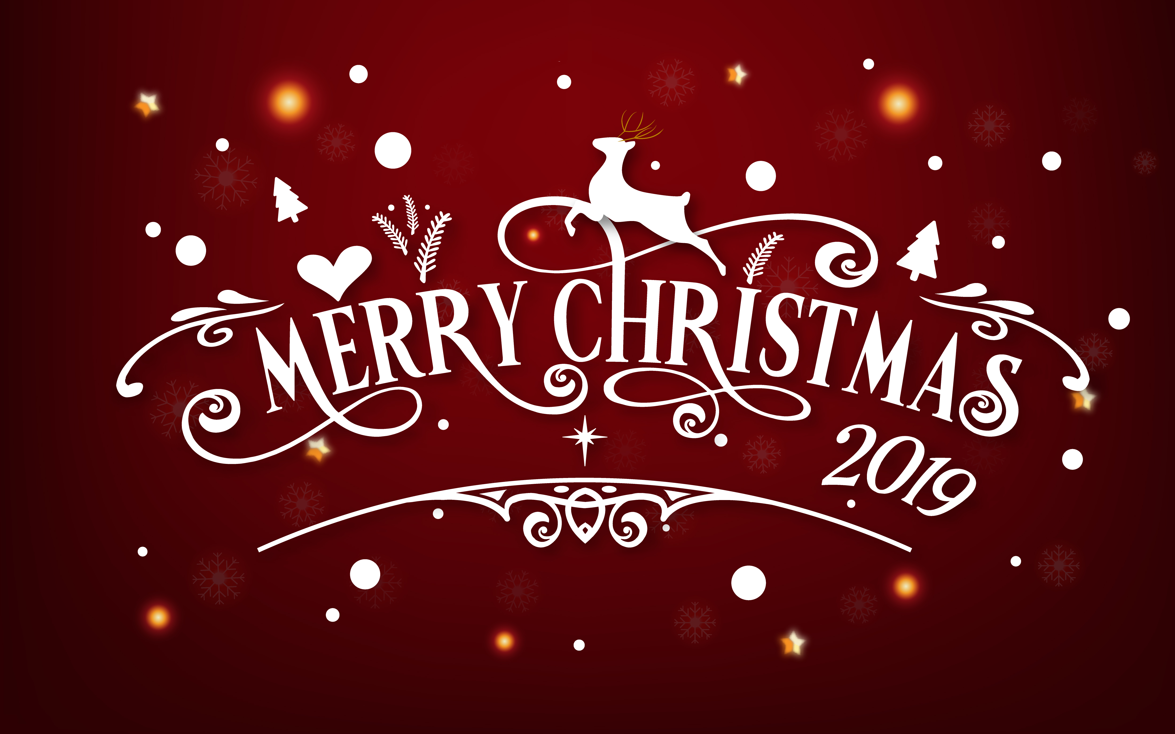 Merry Christmas day 2019. Happy new year and Xmas festival end year party message text ...