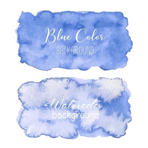 Blue abstract watercolor background. Watercolor element for card. Vector illustration.