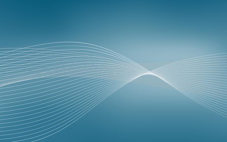 Abstract blue wave forming dynamic vector background with lines. Vector illustartion. For presentation template and other projects.