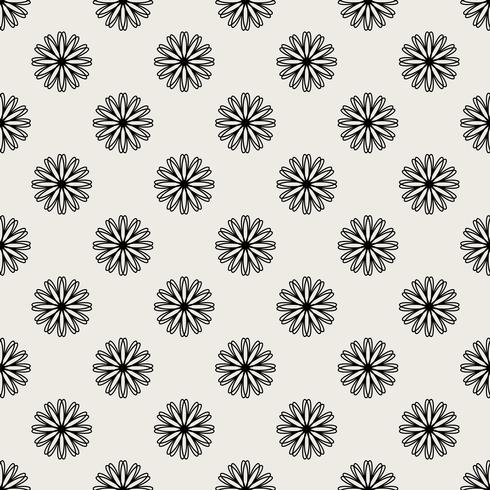 Patrón de fondo sin fisuras Moderno concepto abstracto y clásico antiguo. Tema elegante diseño creativo geométrico. Ilustración vectorial Color blanco y negro. Forma floral y floral. vector