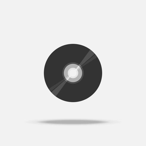 Icono plano de CD de disco compacto con sombra vector