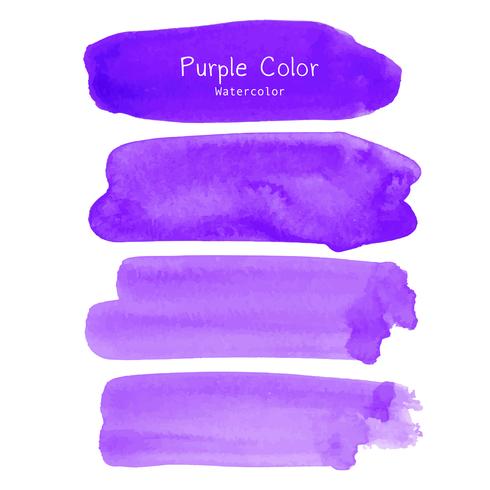 Purple brush stroke watercolor on white background. Vector illustration.