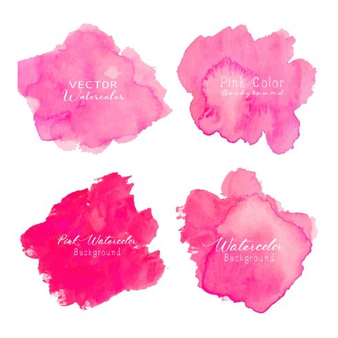 Pink abstract watercolor background. Watercolor element for card. Vector illustration.