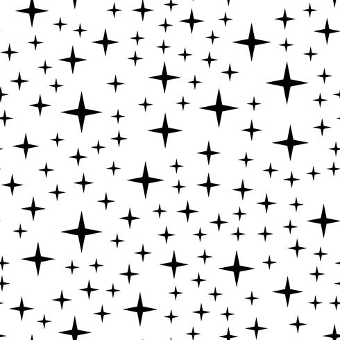 Seamless pattern background. Modern abstract and Classical antique concept. Geometric creative design stylish theme. Illustration vector. Black and white color. Glitter star shape vector