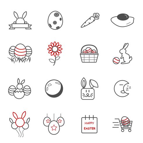 Easter day icons. Holiday and Event concept. Illustration vector collection set. Sign and Symbol theme.