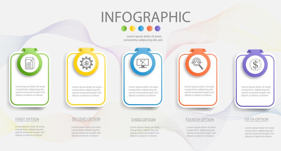 Design Business template 5 steps infographic chart element with place date for presentations,Vector EPS10. vector