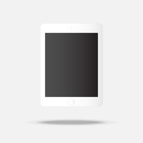 Tablet flat icon with shadow vector