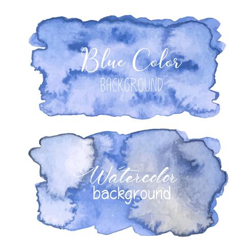 Blue abstract watercolor background. Watercolor element for card. Vector illustration.