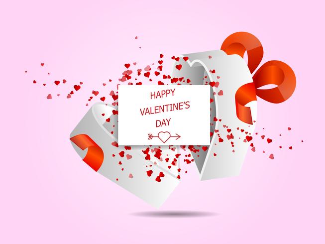 feliz dia de san valentin corazones volando de caja blanca de amor vector