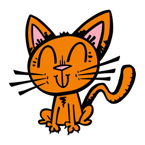 Lindo gato simpático feliz vector