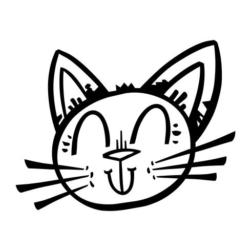 Lindo gato simpático feliz vector