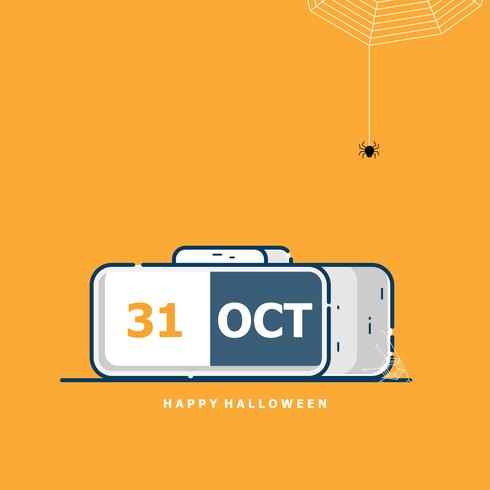 calendar for 31 october happy halloween vector