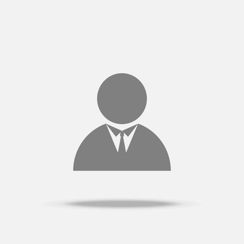 Business man flat icon with shadow vector