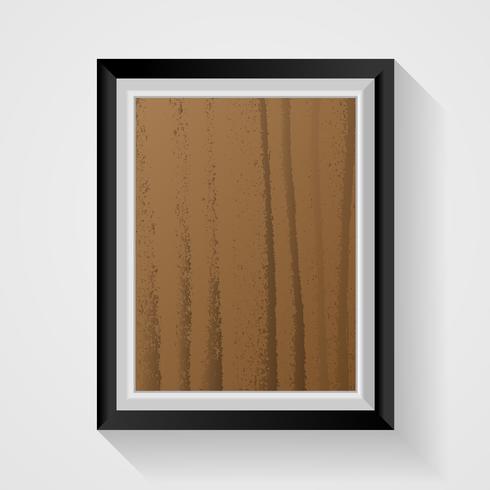 Marco de madera realista de la foto en el fondo blanco. Decoración y concepto de interior. Tema minimalista y realista. vector