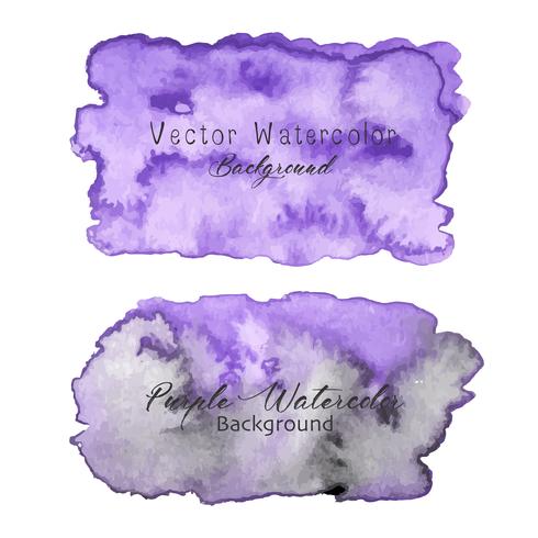 Purple abstract watercolor background. Watercolor element for card. Vector illustration.