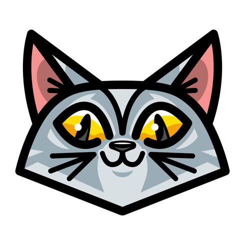 Lindo gato simpático feliz vector