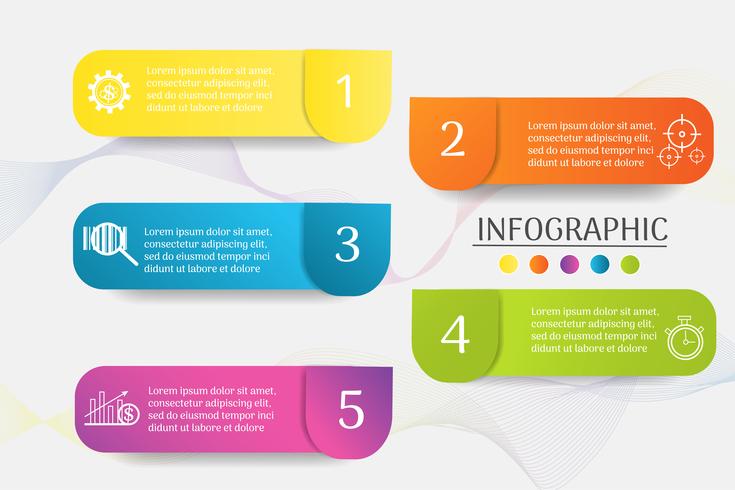 Design Business template 5 steps infographic chart element with place date for presentations,Vector EPS10. vector