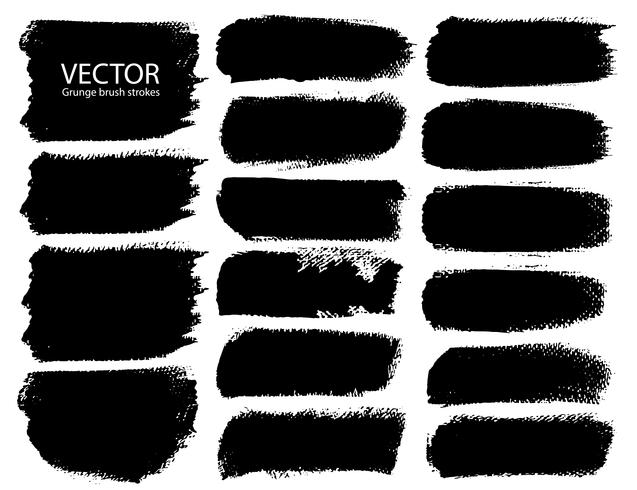 Set of brush strokes, Black ink grunge brush strokes. Vector illustration.