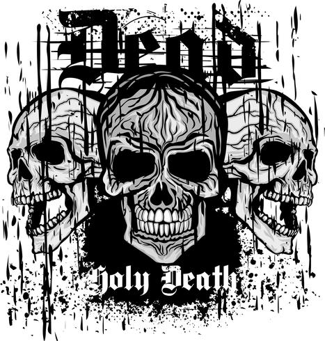 aggressive emblem with skull vector