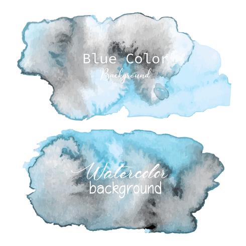 Blue abstract watercolor background. Watercolor element for card. Vector illustration.