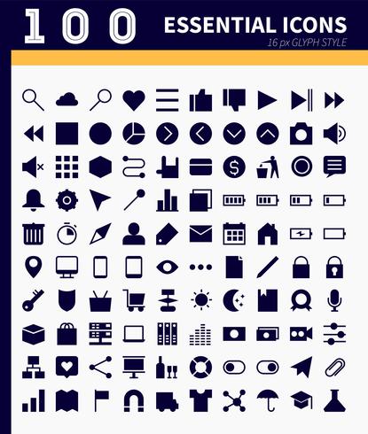 Essential web,app icons vector