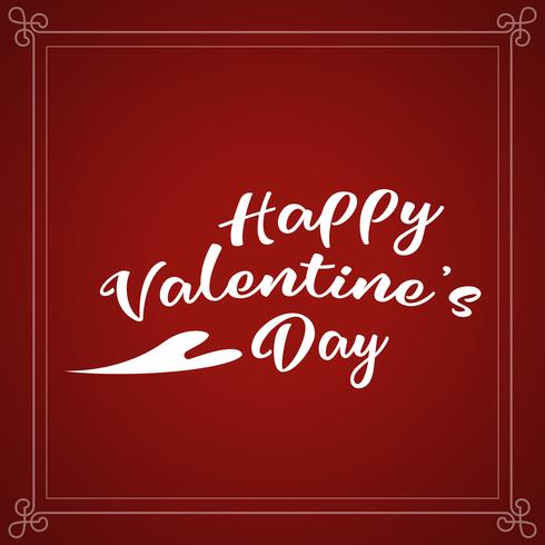 Happy Valentine's Day holiday lettering design. White Valentines text with heart script calligraphy font on red background. Illustration vector. vector