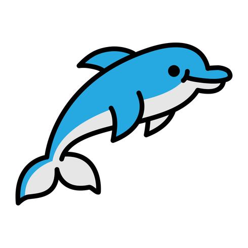 Ilustración de dibujos animados de delfines vector