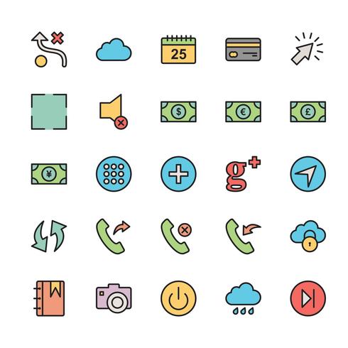 25 Basic UI Icon vector