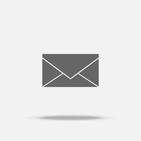 Envelope flat design vector icon with shadow