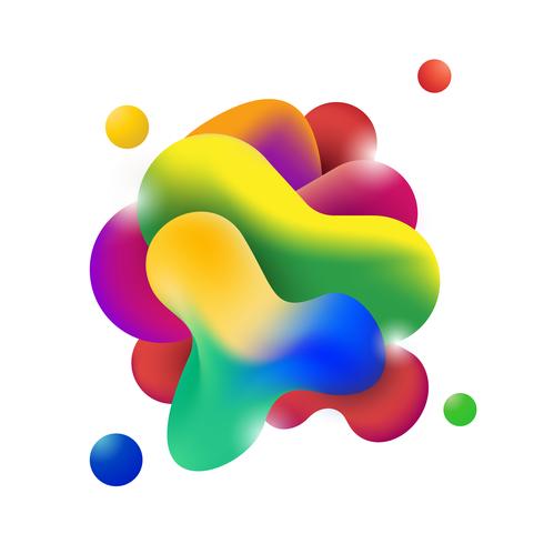 Abstract modern flowing fluid shape graphic elements. Gradient dynamic color form. Vector illustration