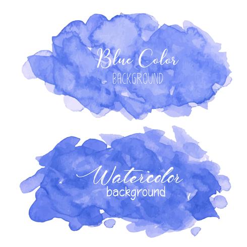 Blue abstract watercolor background. Watercolor element for card. Vector illustration.