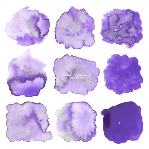 Purple abstract watercolor background. Watercolor element for card. Vector illustration.