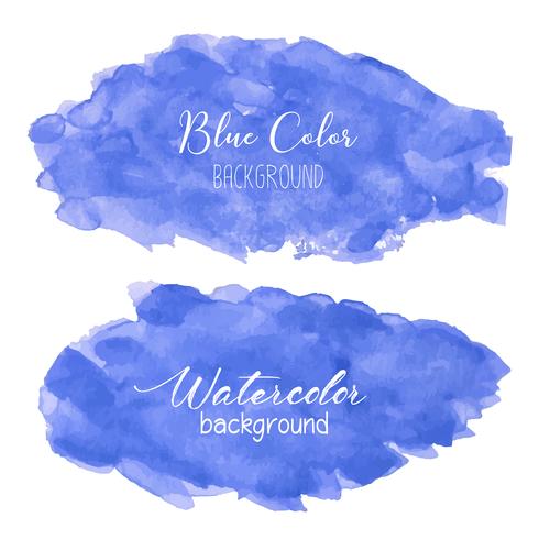 Blue abstract watercolor background. Watercolor element for card. Vector illustration.