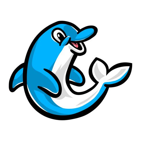 Dolphin cartoon illustration vector