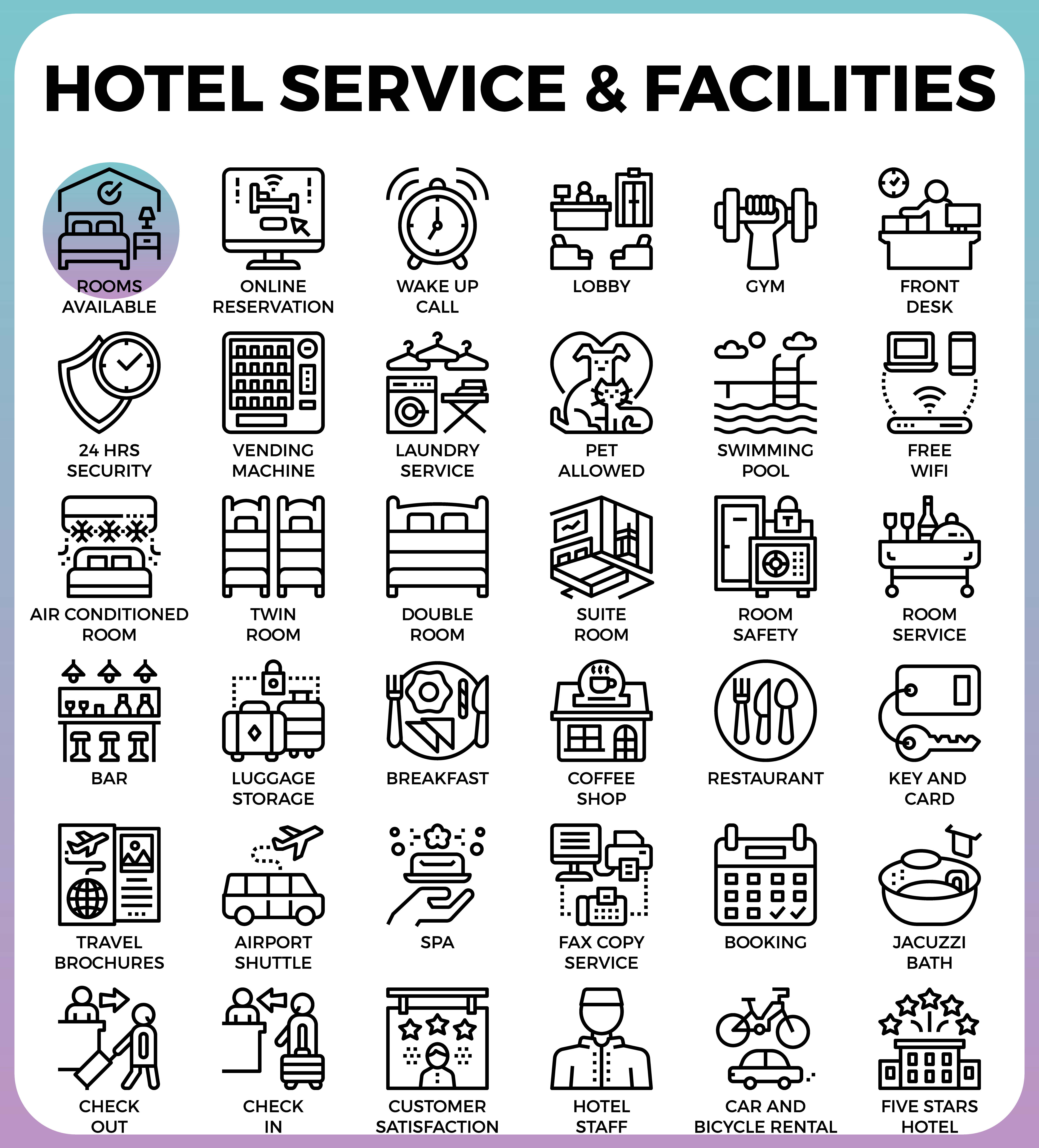 Hotel Service Facilities 544754 Vector Art at Vecteezy