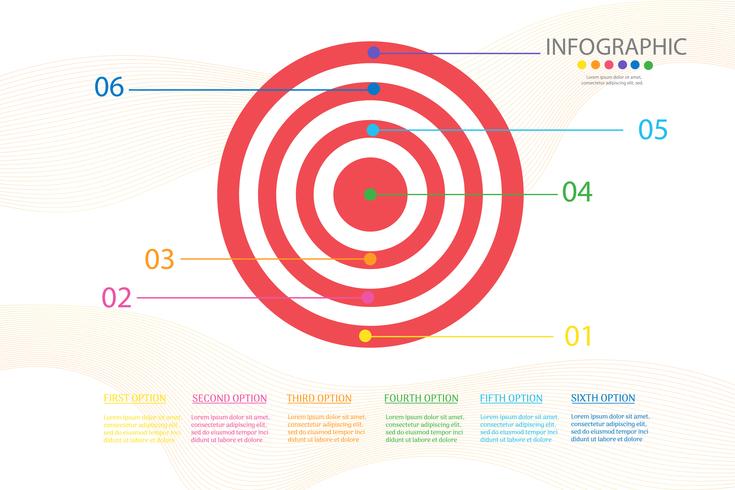 Diseñe el elemento infographic del gráfico de los pasos de la plantilla 6 del negocio con la fecha para las presentaciones, vector EPS10 del lugar.