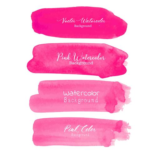 Pink brush stroke watercolor on white background. Vector illustration.