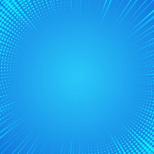 Fondo cómico abstracto azul de la luz del sol de la historieta. vector