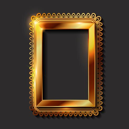 Decorative vintage golden frames and borders vector