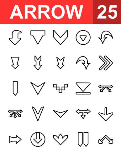 25 Arrow Line Icon  vector