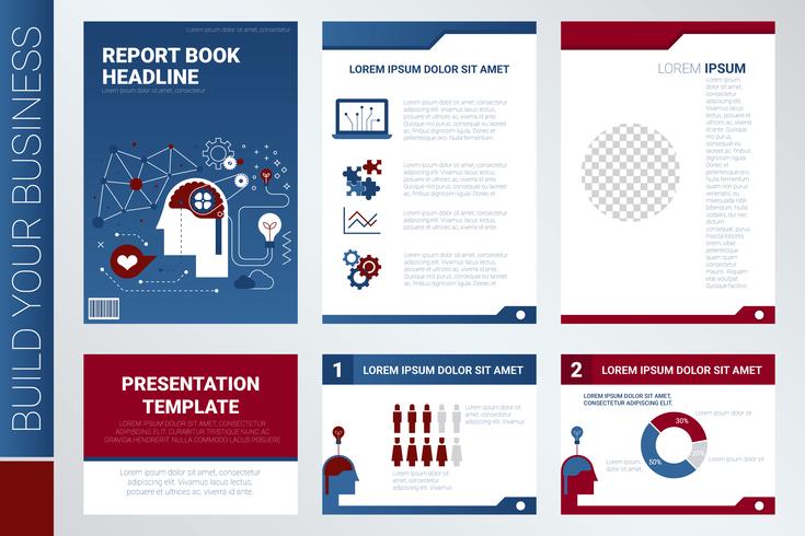 Annual report book cover and presentation template vector