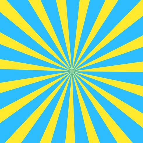 Yellow and Blue Summer Abstract Comic Cartoon Sunlight Background. Vector Illustration.